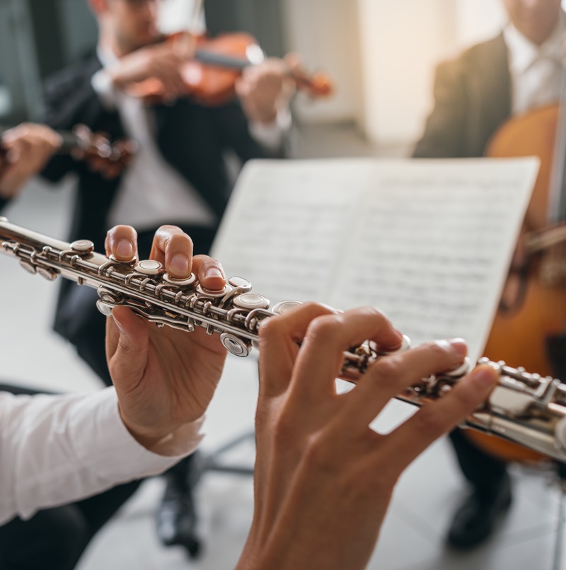 Flutist playing